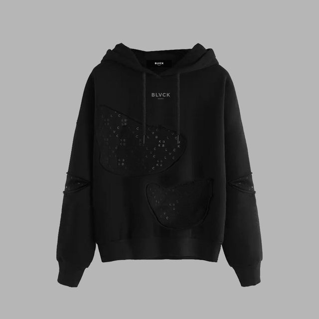 Blvck Monogram Torn Hoodie