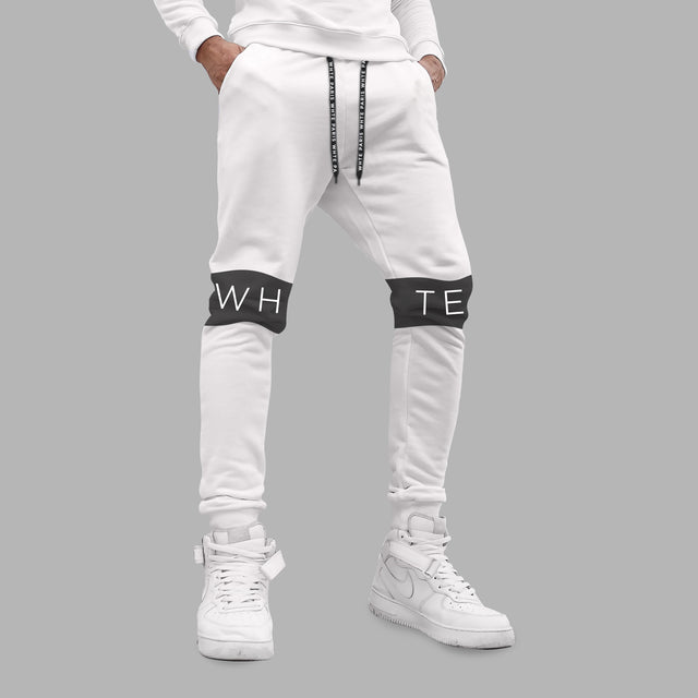 Whte Bold Sweatpants