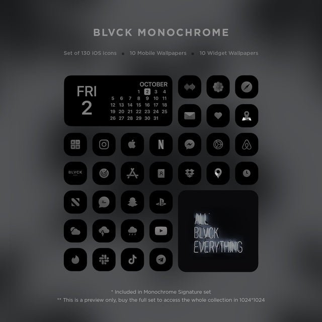 Blvck iOS Icons Set